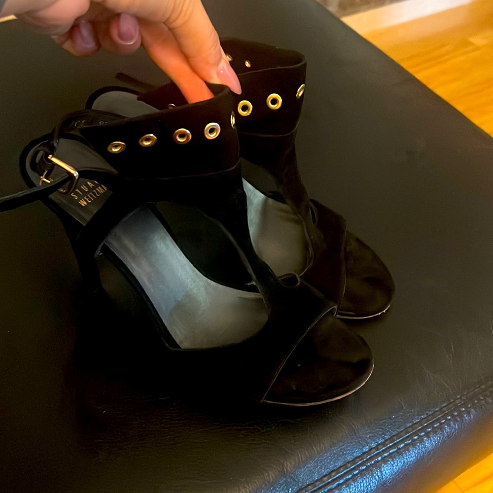 Authentic Stuart Weitzman suede heels - leather sole